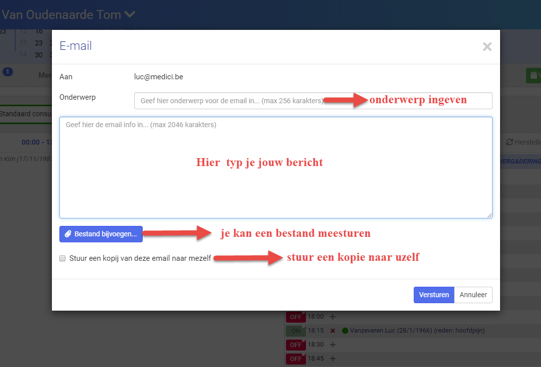 details van de email