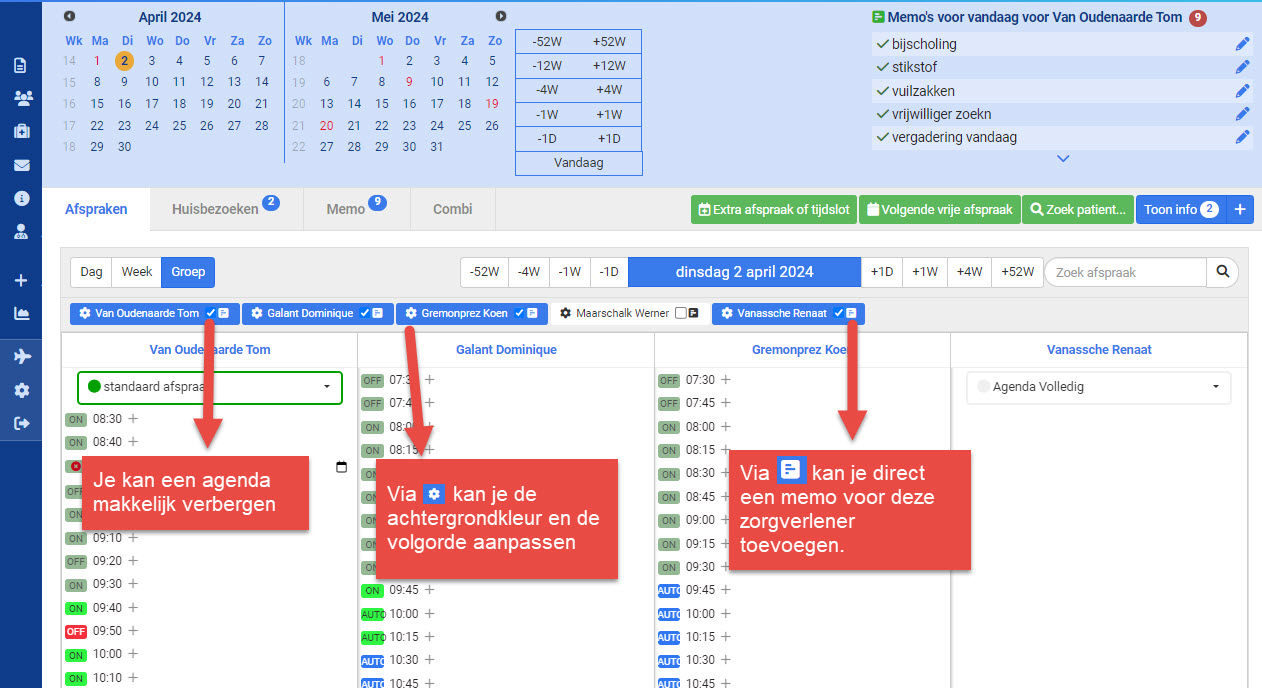 Afspraakblok afsluiten
